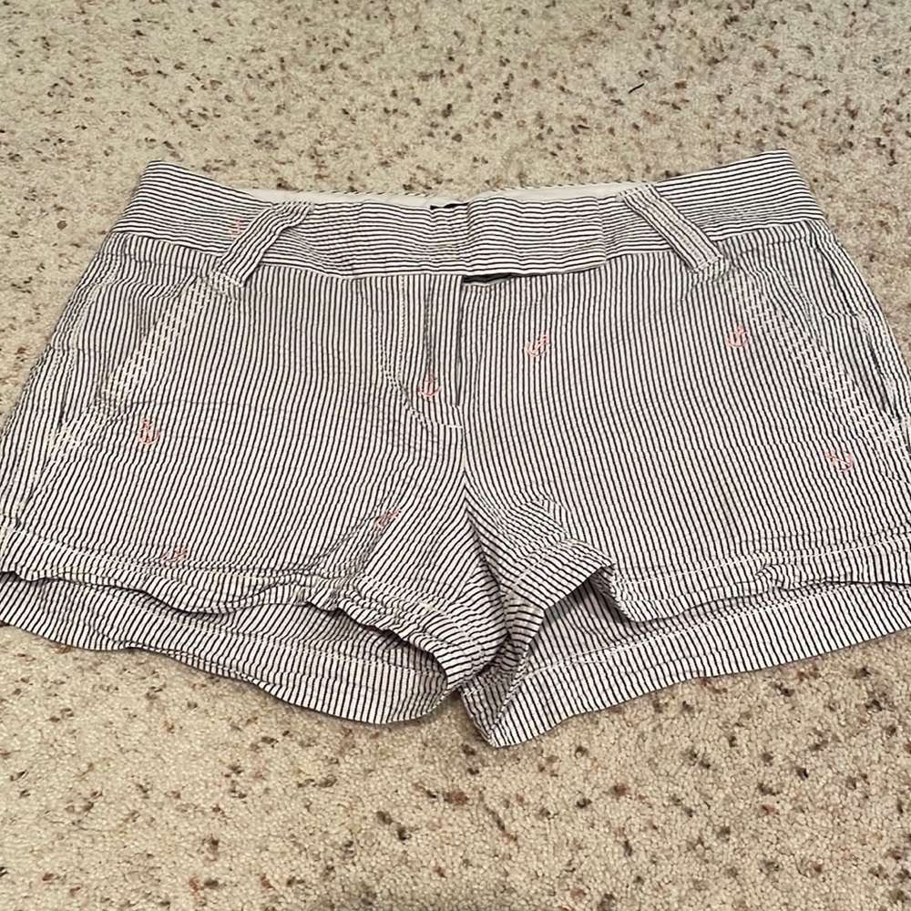 J Crew city fit seersucker shirts size 0